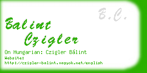 balint czigler business card