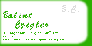 balint czigler business card